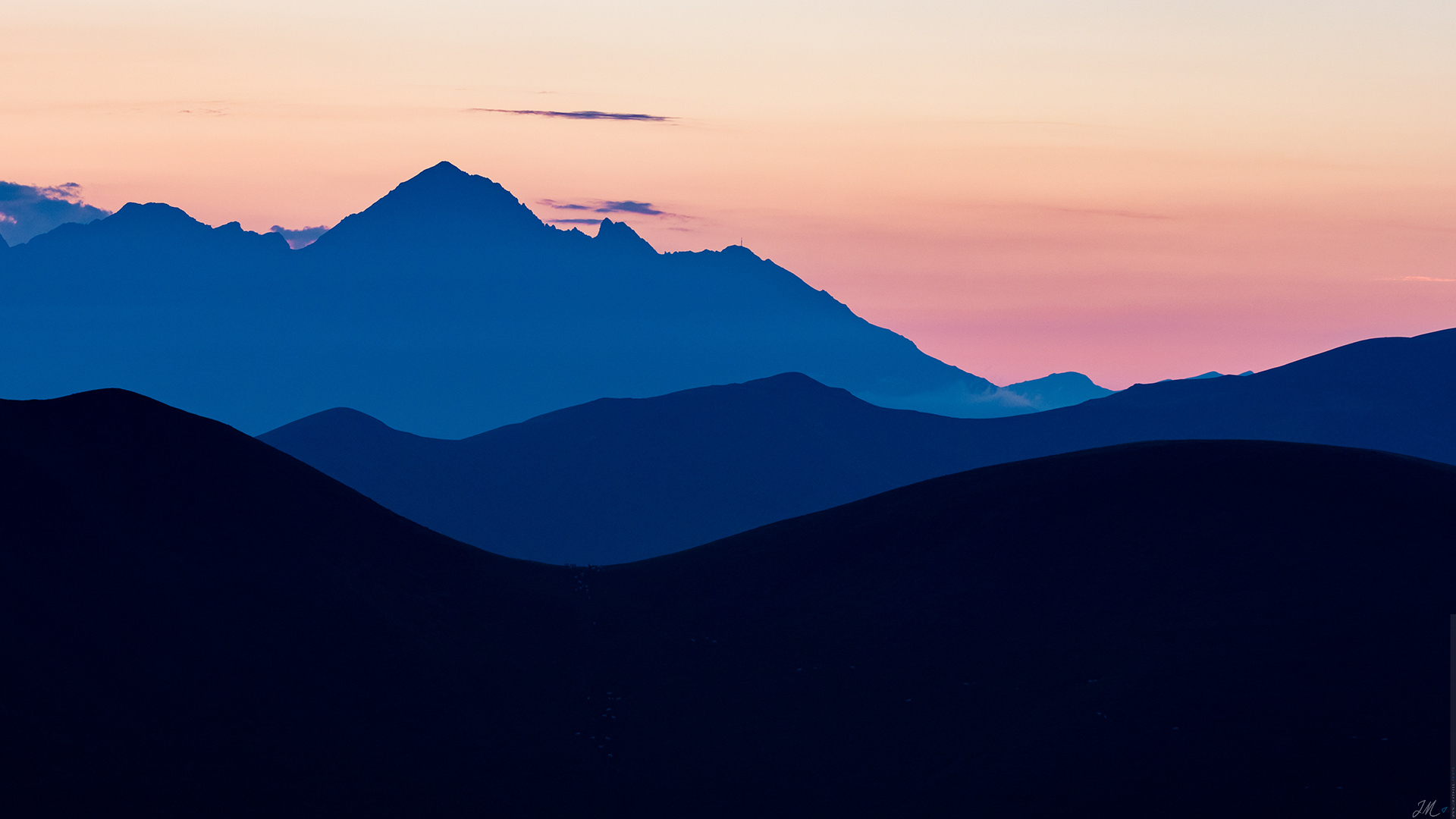 Dusk over the Pyrenees